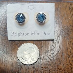 Brighton Silver and Blue Stud Earrings